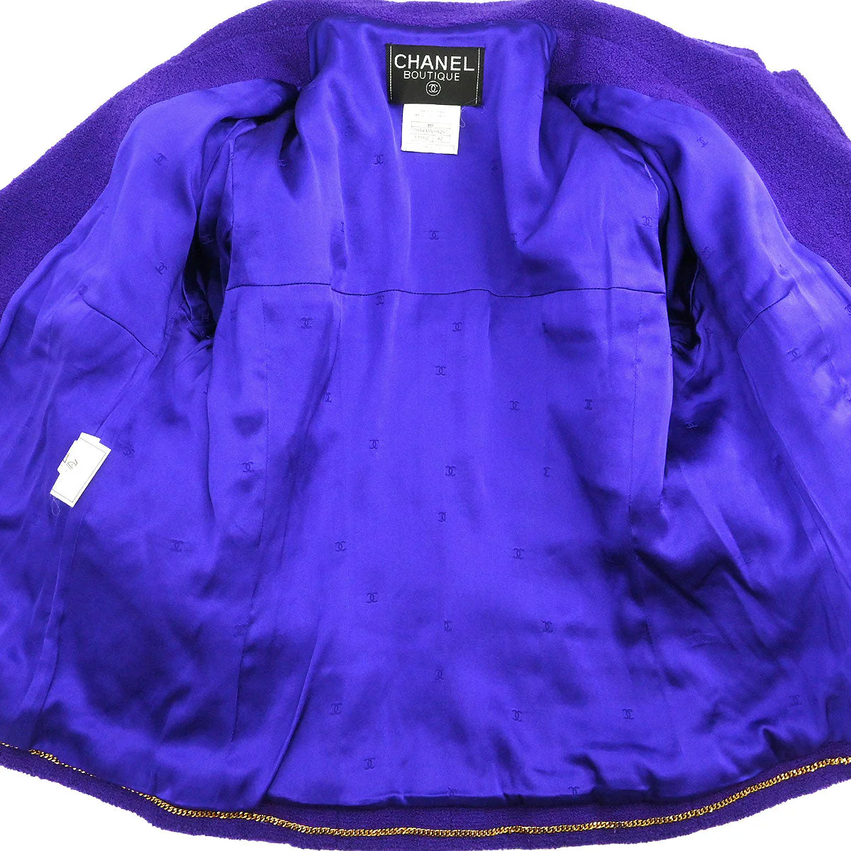 Chanel 1995 Setup Suit Jacket Skirt Purple #42 - Image 6