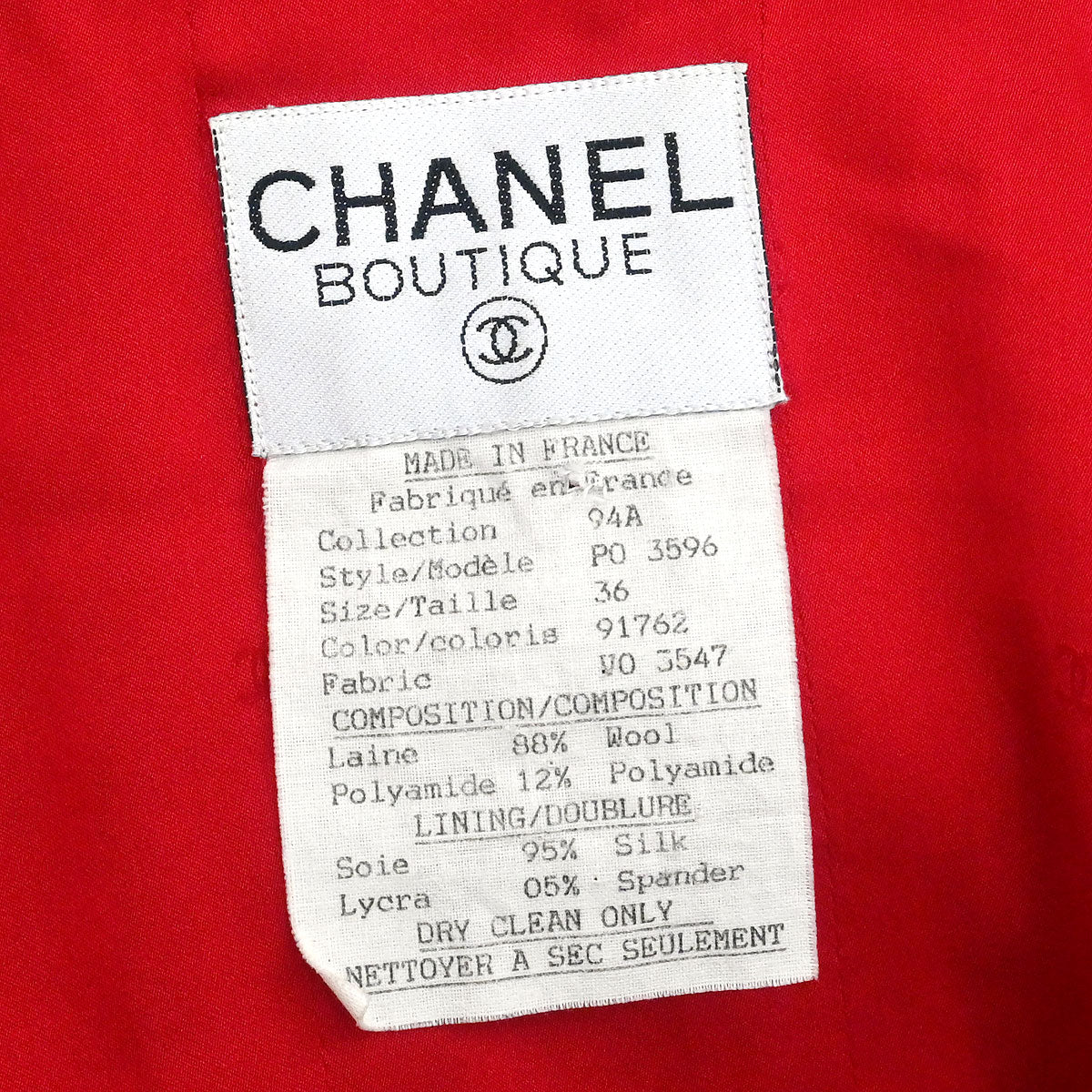 Chanel 1994 Coat Red #36 - Image 10