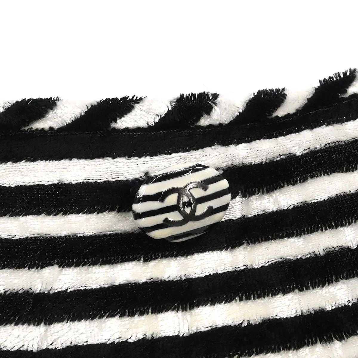 Chanel 2010 Round Neck Top Stripe Black White #38 - Image 3