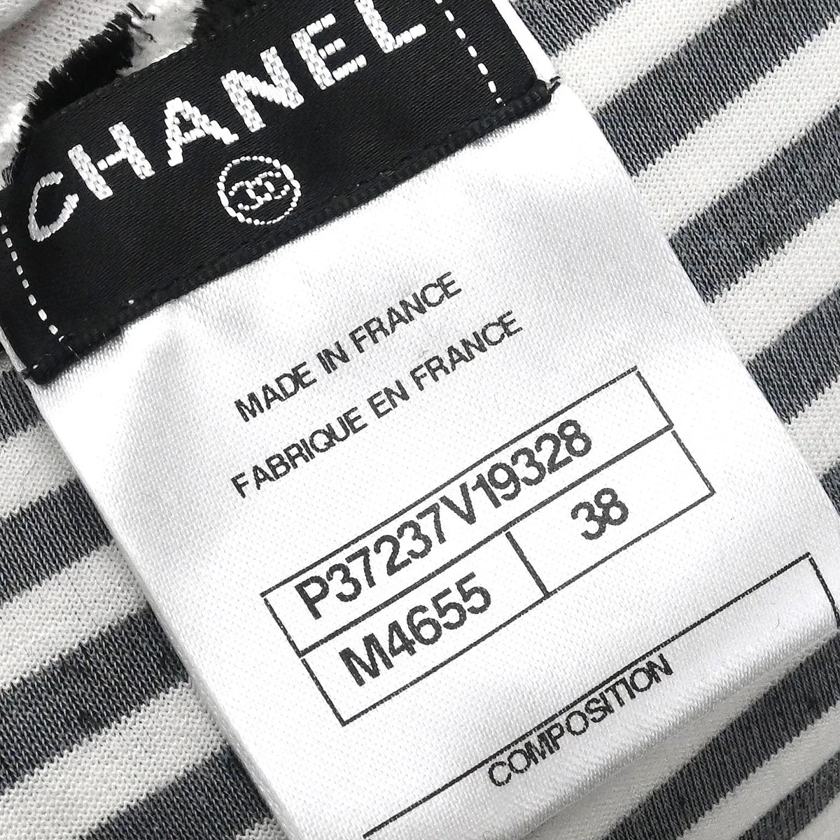 Chanel 2010 Round Neck Top Stripe Black White #38 - Image 9