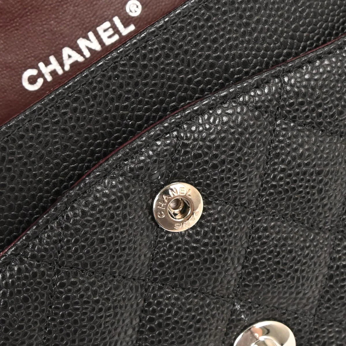 Chanel 2012 Black Caviar Medium Classic Double Flap Shoulder Bag - Image 6