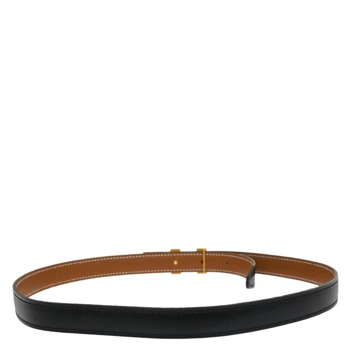 Hermes Black Box Calf Constance Reversible Belt #75 Small Good - Image 2