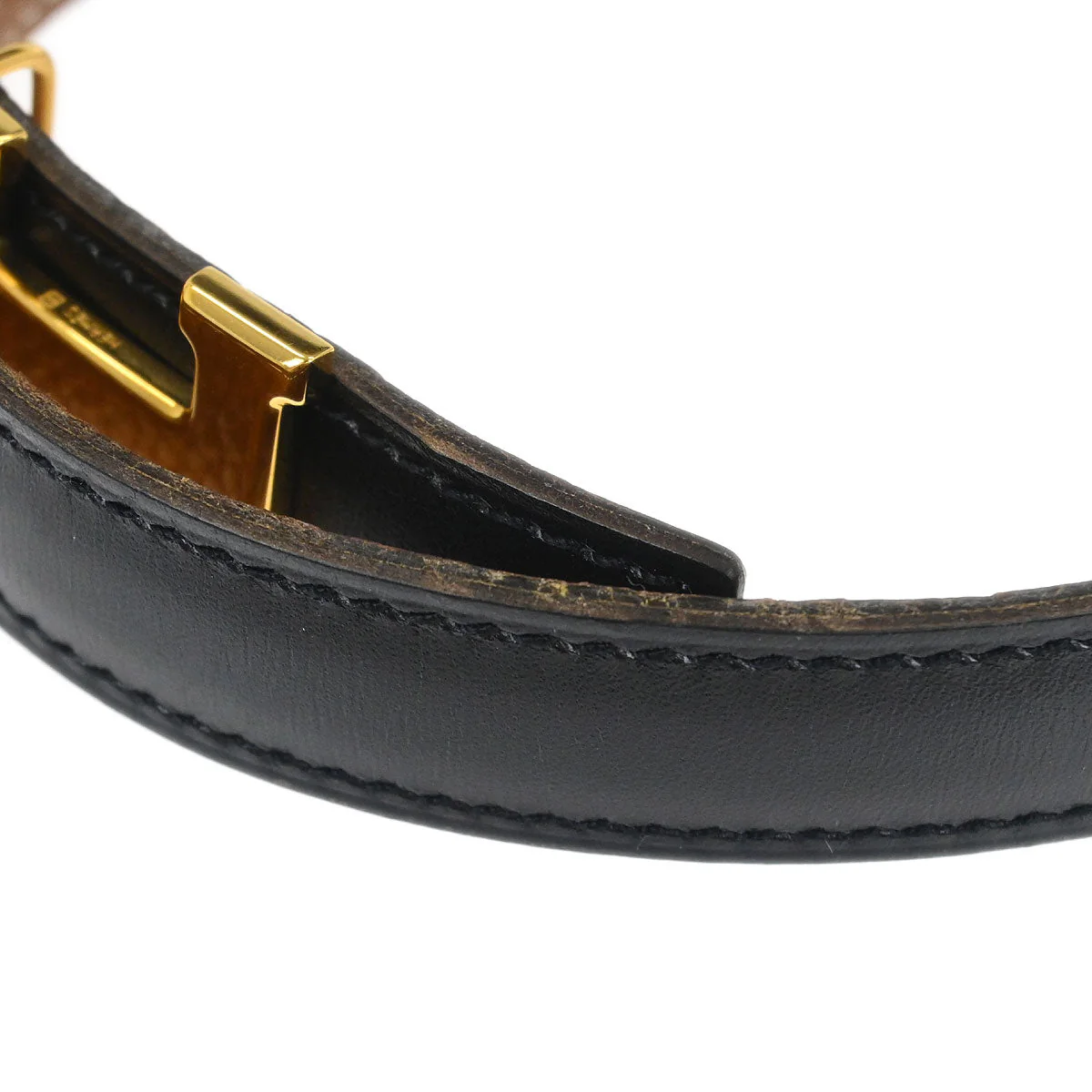 Hermes Black Box Calf Constance Reversible Belt #75 Small Good - Image 7