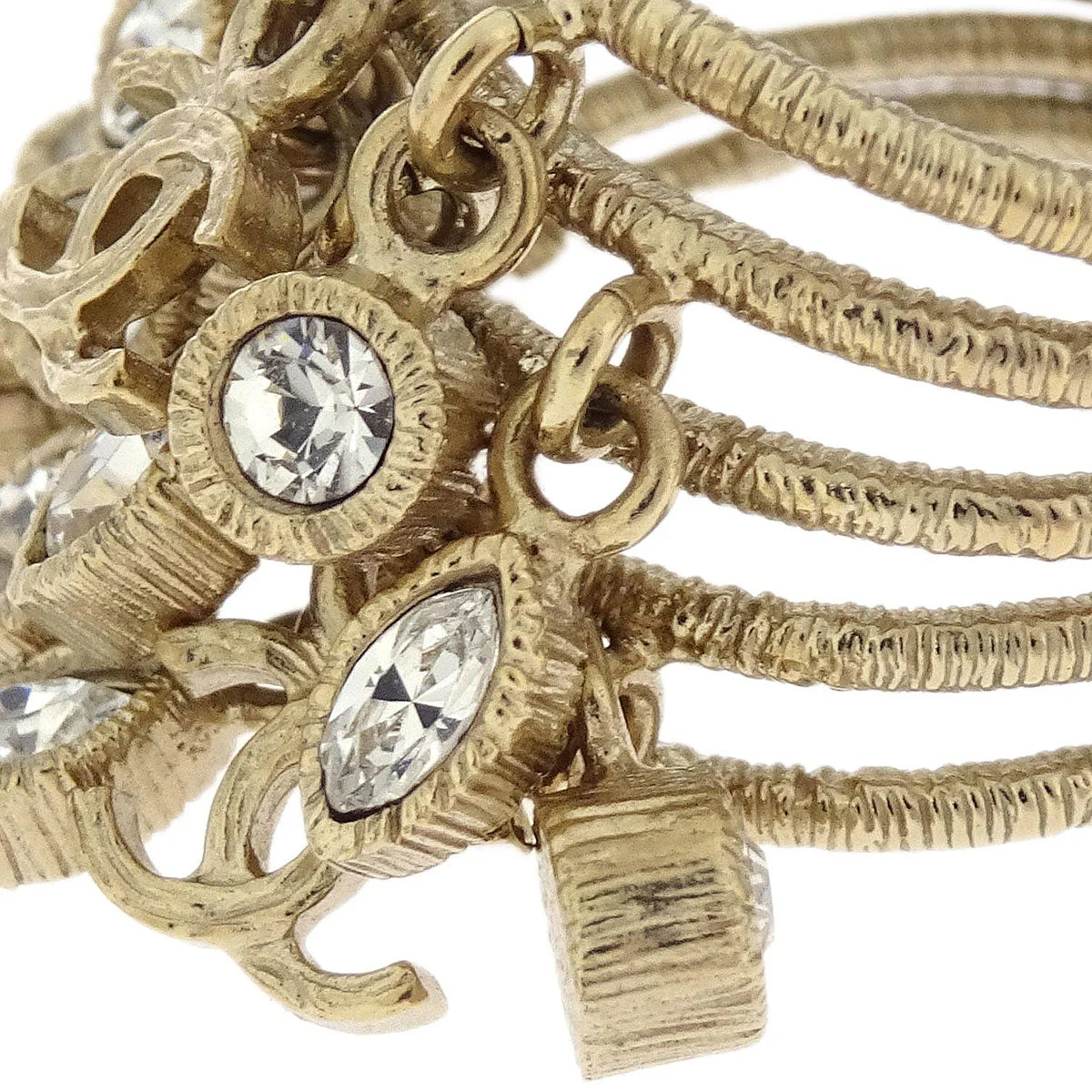 Chanel CC Ring Rhinestone Gold #53 B11A - Image 3