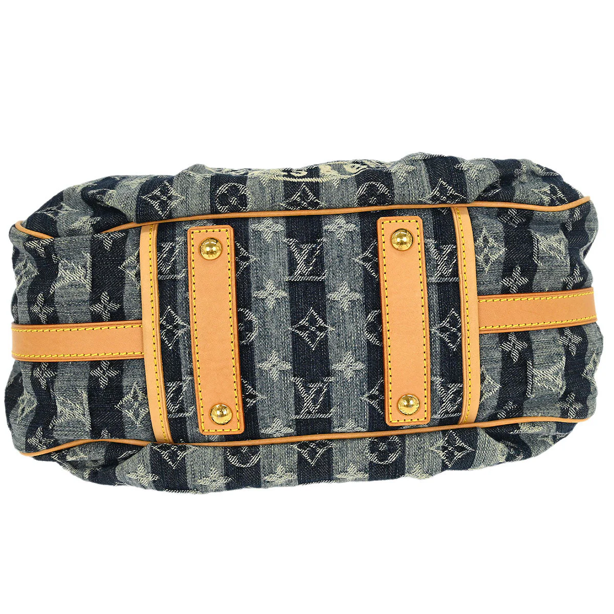 Louis Vuitton 2006 Blue Denim Porte Epol Raye MM Shoulder Bag M95334 - Image 3