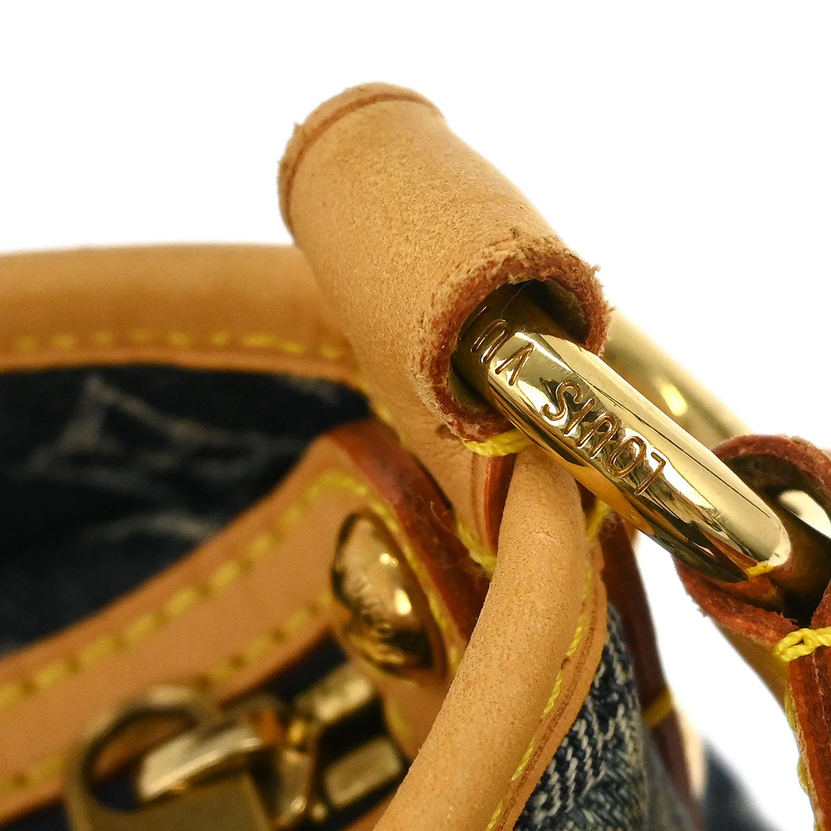 Louis Vuitton 2006 Blue Denim Porte Epol Raye MM Shoulder Bag M95334 - Image 6