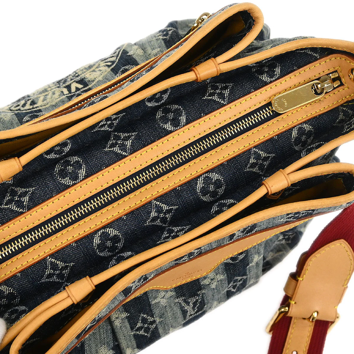 Louis Vuitton 2006 Blue Denim Porte Epol Raye MM Shoulder Bag M95334 - Image 7