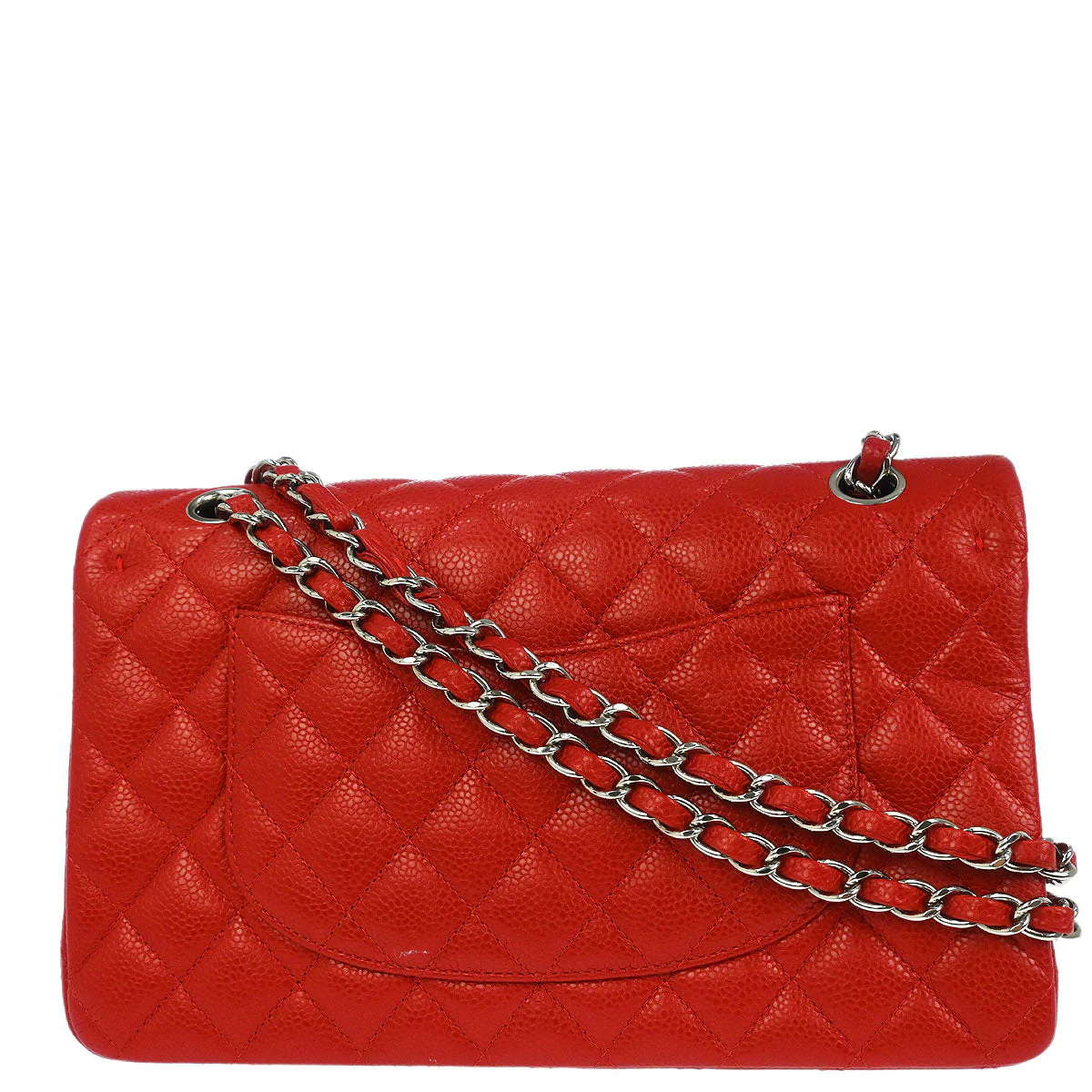 Chanel 2014 Red Calfskin Medium Classic Double Flap Shoulder Bag - Image 2