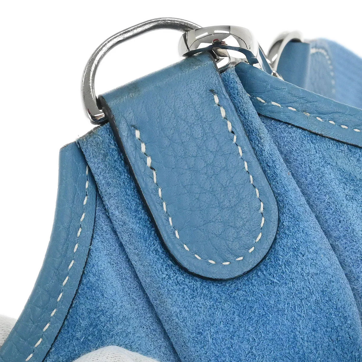 Hermes Blue Jean Taurillon Clemence Evelyne 2 PM Shoulder Bag - Image 10