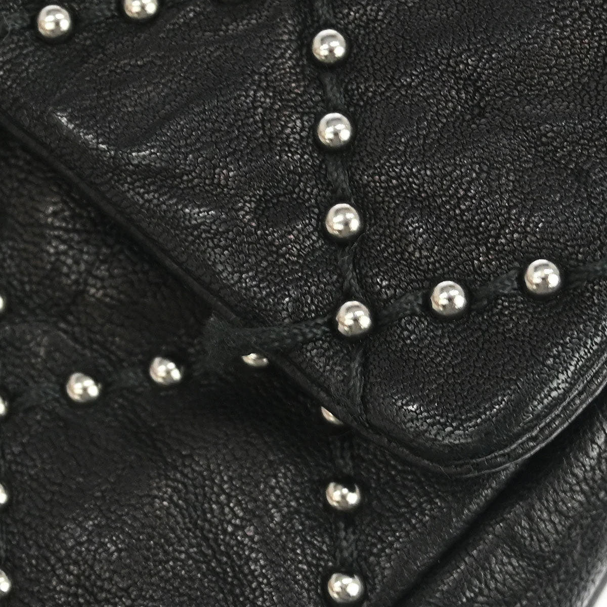 Chanel 2014 Black Calfskin Studded Single Flap Shoulder Bag - Image 6