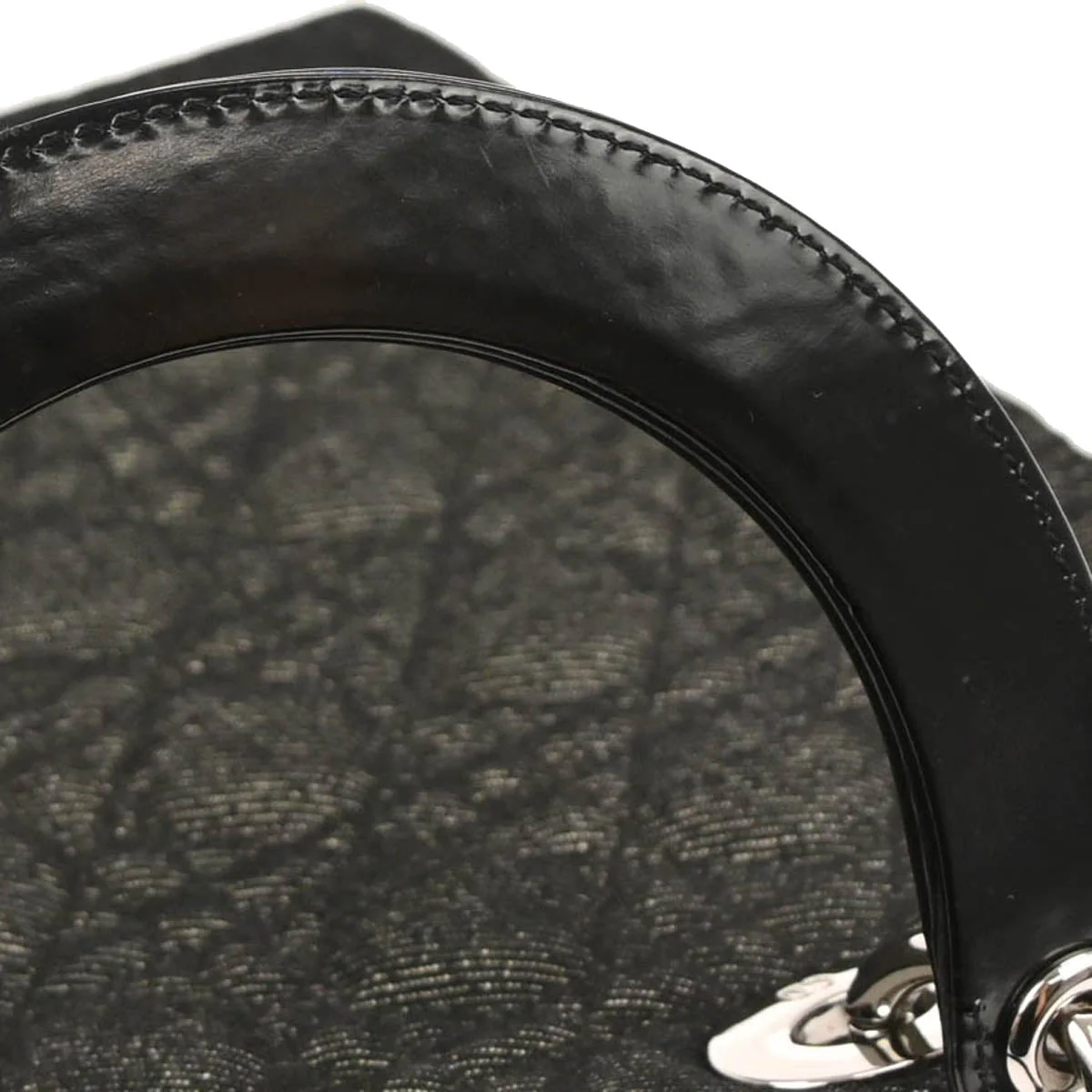 Christian Dior Black Denim Large Lady Dior Cannage 2way Shoulder Handbag - Image 3