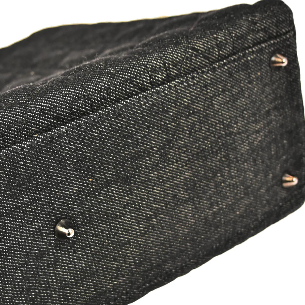 Christian Dior Black Denim Large Lady Dior Cannage 2way Shoulder Handbag - Image 6