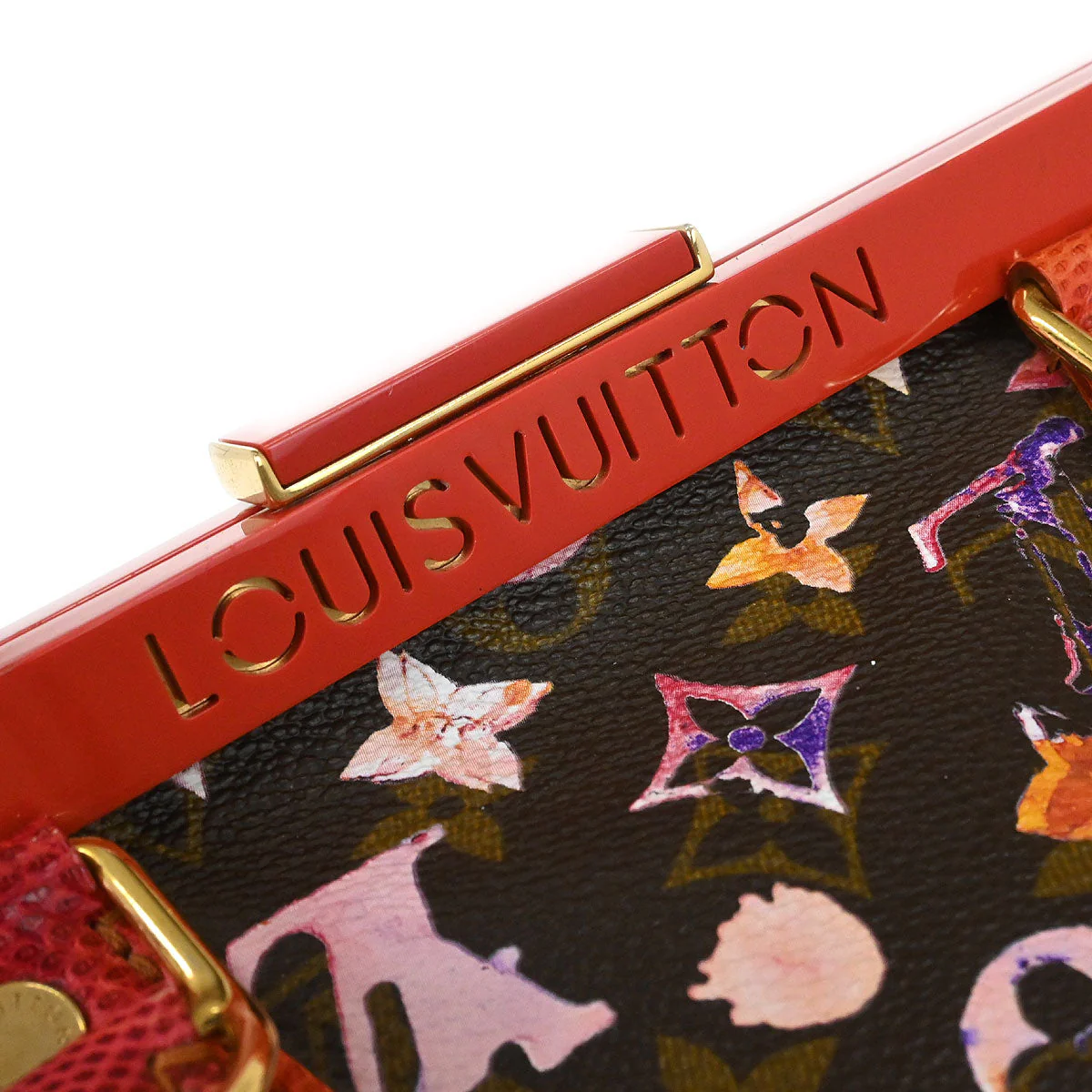 Louis Vuitton 2008 Monogram Watercolor Papillon Frame Handbag M95730 - Image 6