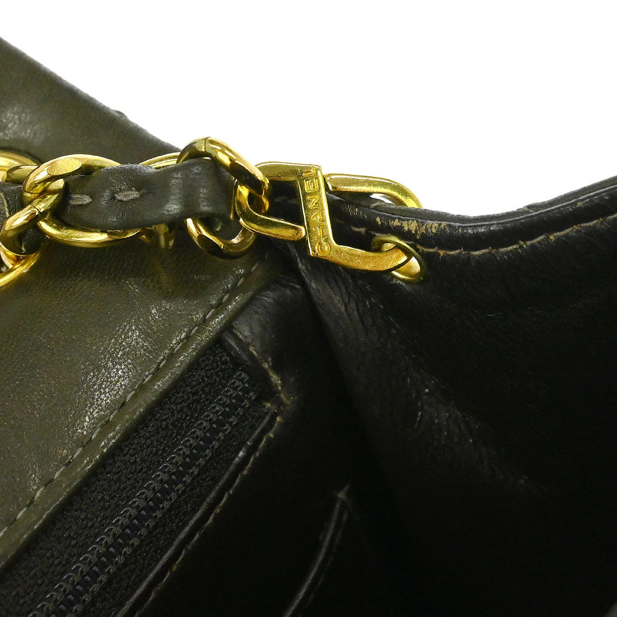 Chanel 1991-1994 Dark Green Lambskin Mini Classic Square Flap Shoulder Bag 17 - Image 10