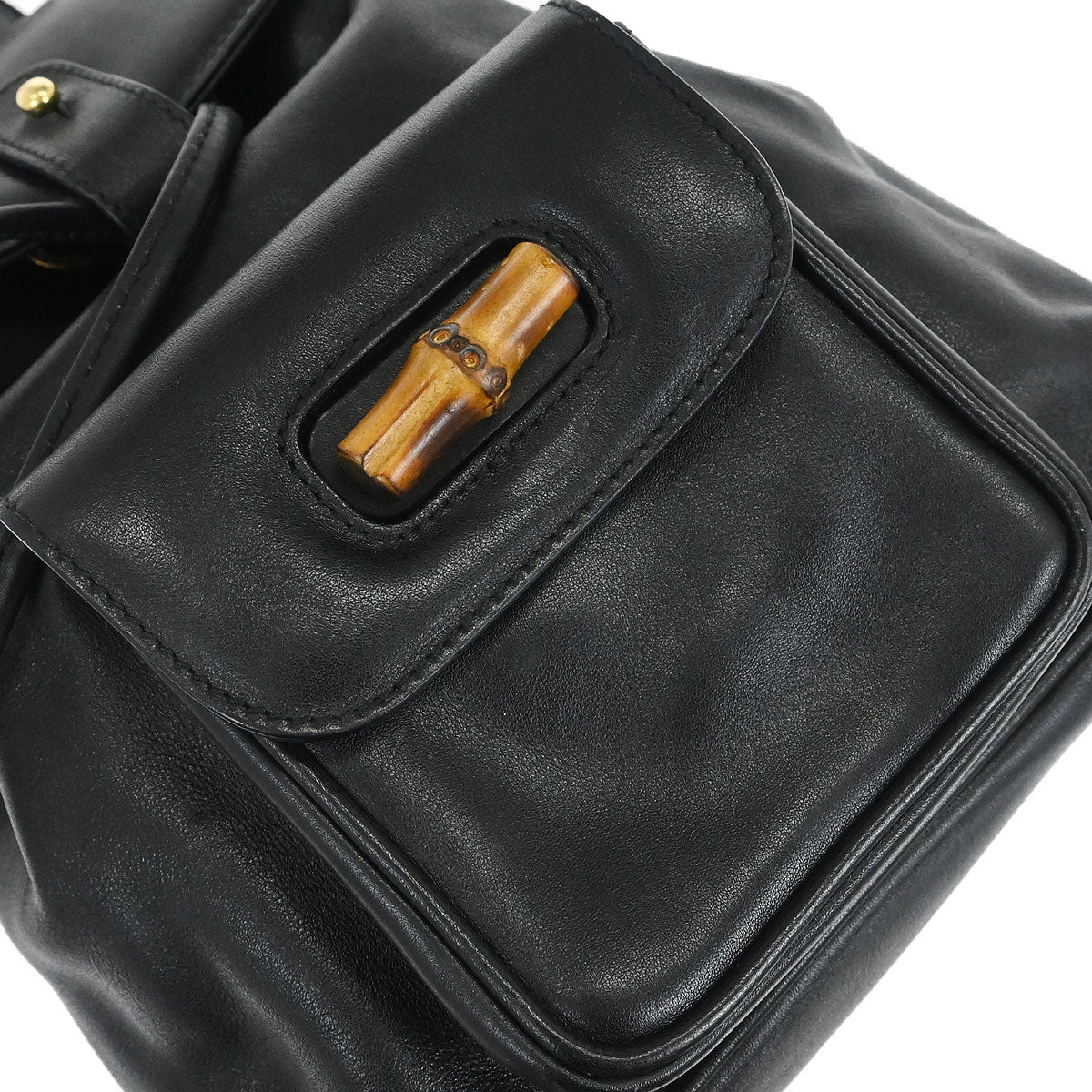 Gucci Black Bamboo Backpack - Image 6
