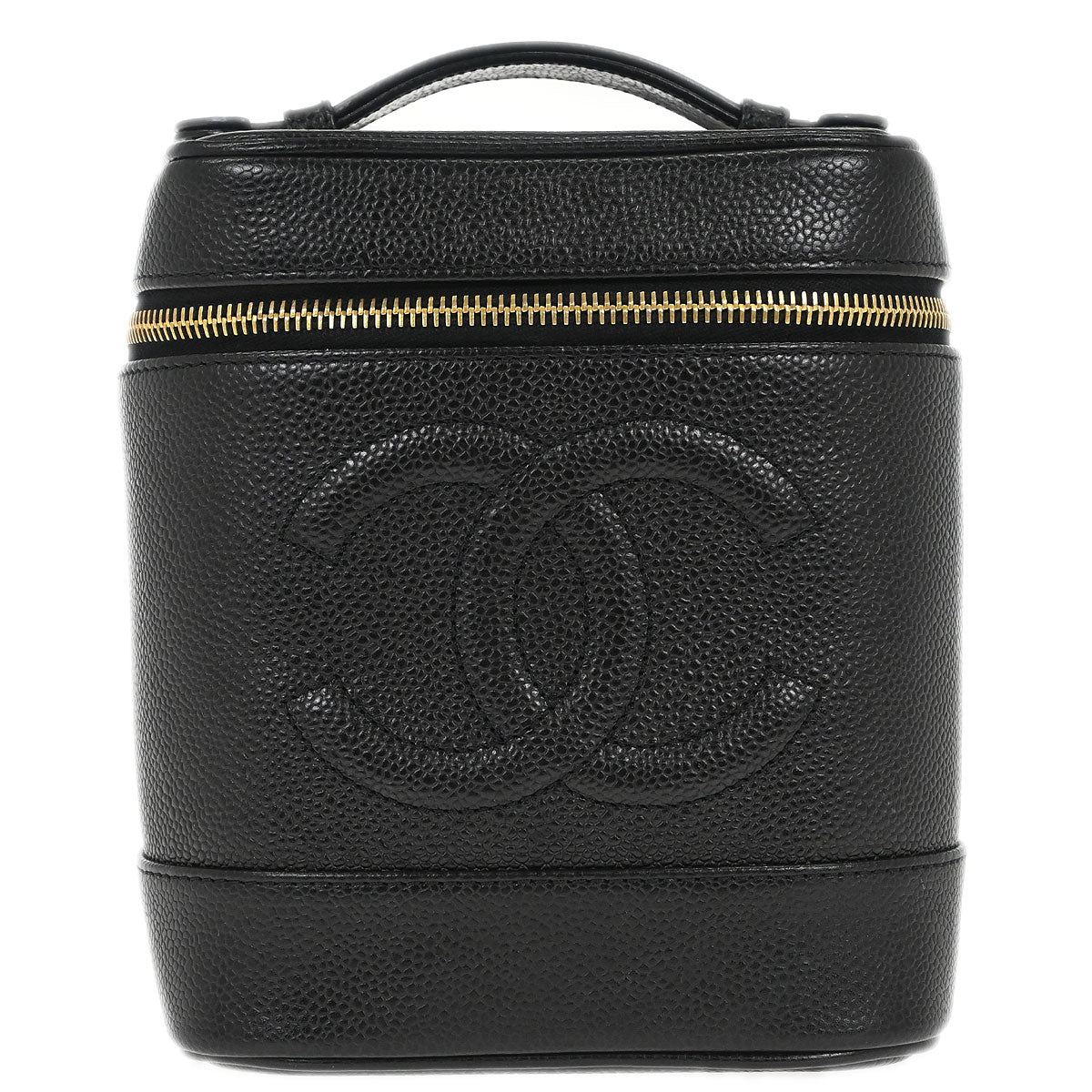 Chanel 2002-2003 Black Caviar Skin Timeless Vanity Handbag