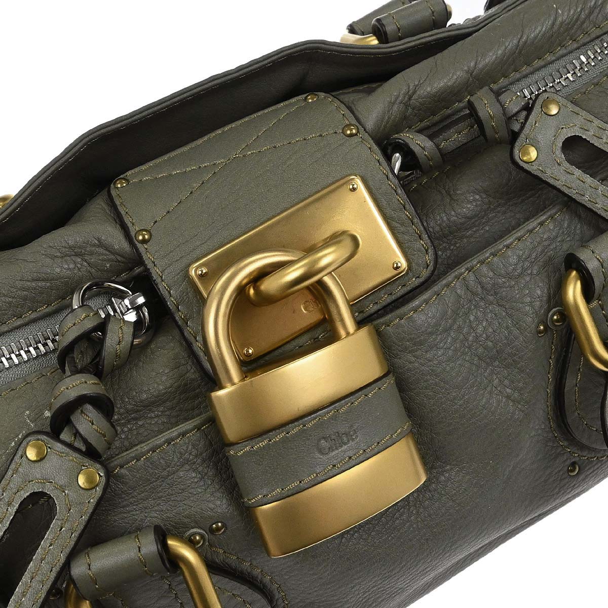 Chloe Khaki Paddington Medium Handbag - Image 6