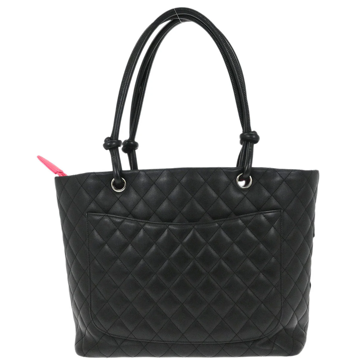 Chanel 2004-2005 Black Calfskin Cambon Ligne Tote Handbag - Image 2