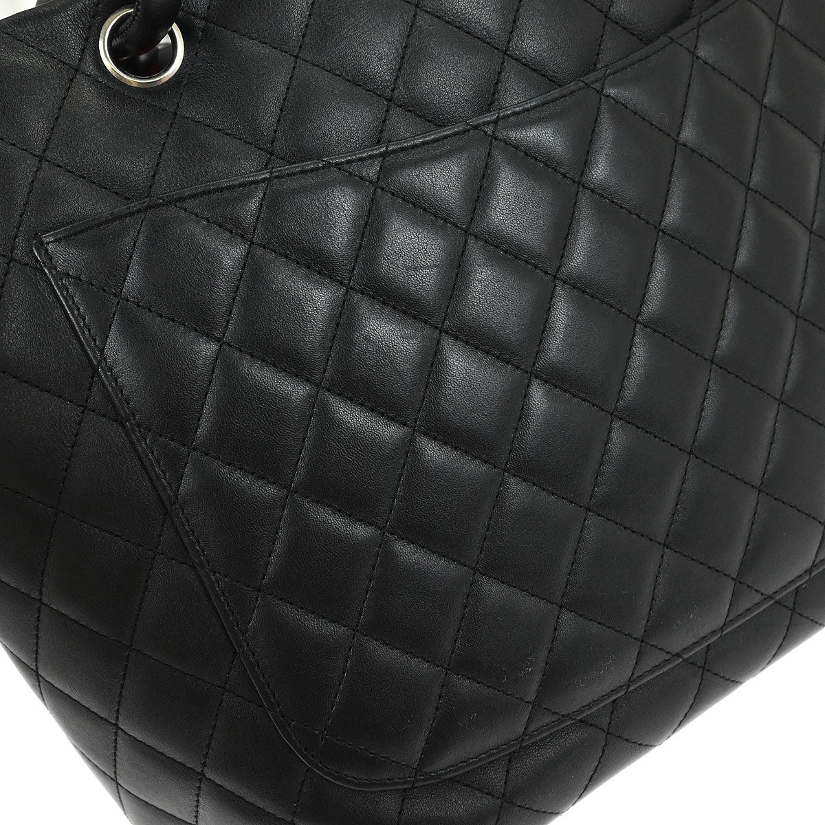 Chanel 2004-2005 Black Calfskin Cambon Ligne Tote Handbag - Image 4