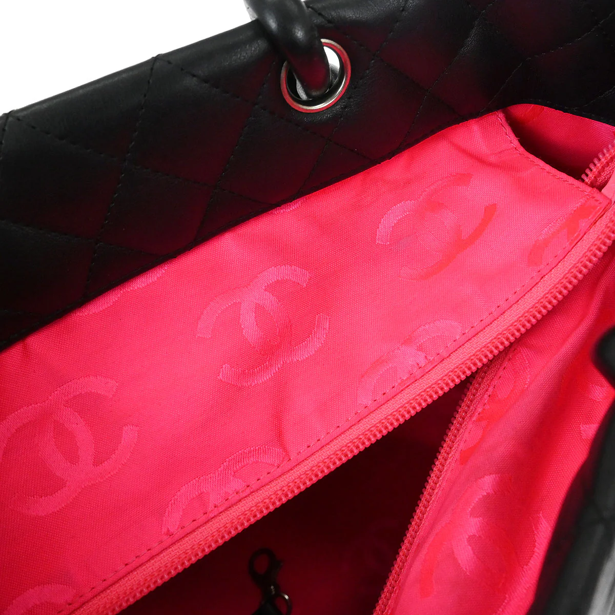 Chanel 2004-2005 Black Calfskin Cambon Ligne Tote Handbag - Image 9