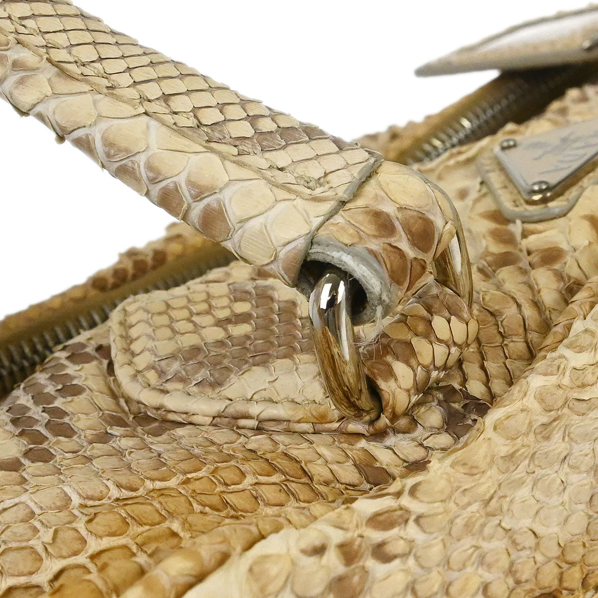 Prada * Beige Python Handbag - Image 6