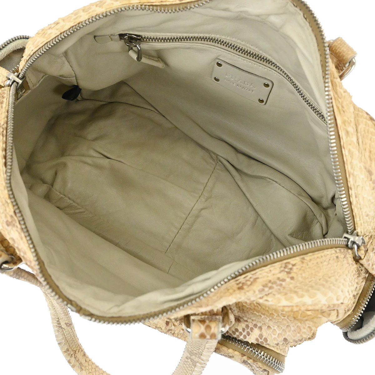 Prada * Beige Python Handbag - Image 7