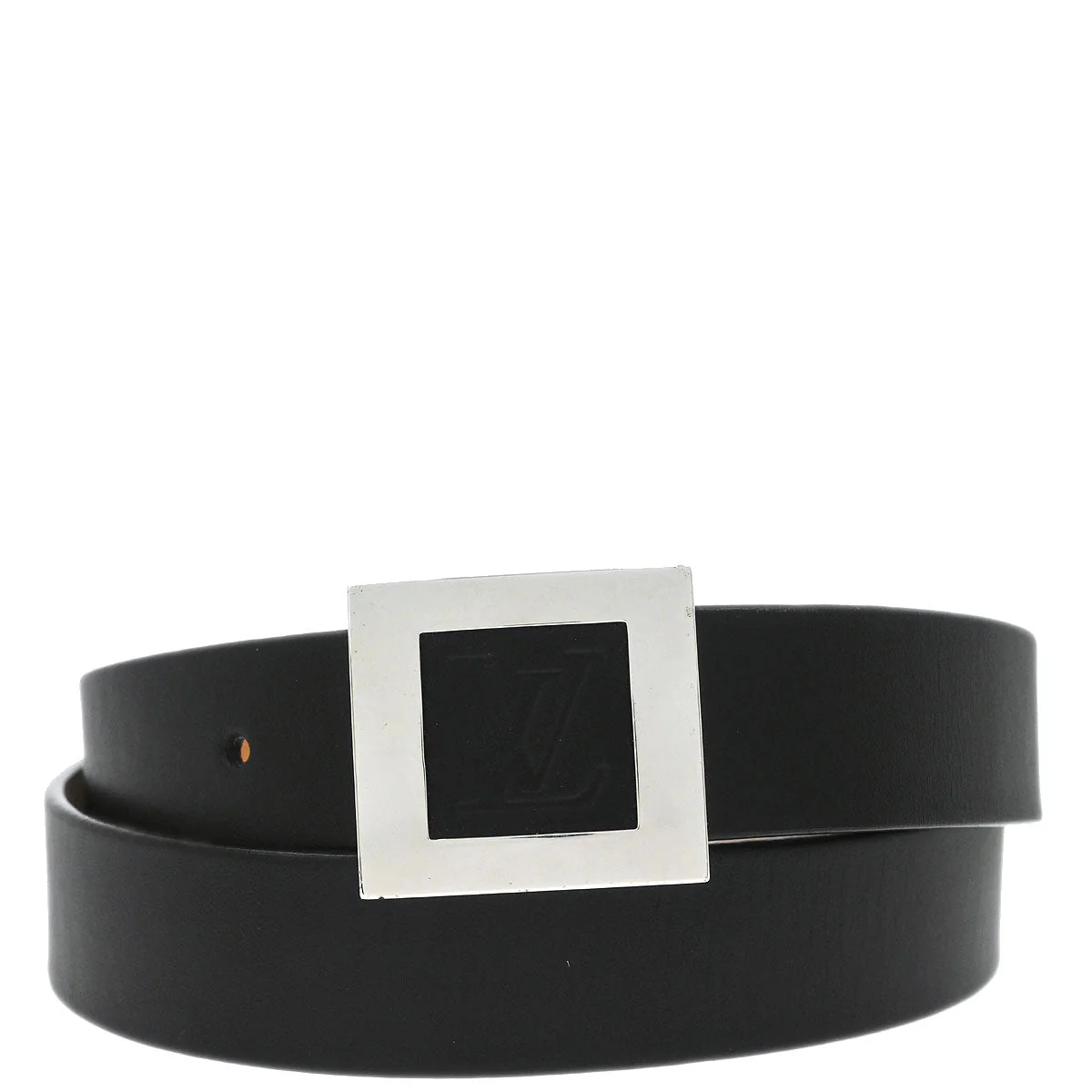 Louis Vuitton 2004 Black Ceinture Belt LV Stamp M6896S #100/40