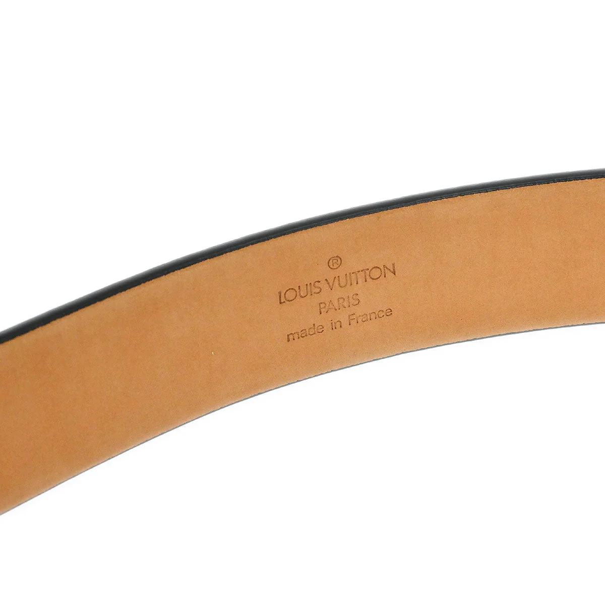 Louis Vuitton 2004 Black Ceinture Belt LV Stamp M6896S #100/40 - Image 6