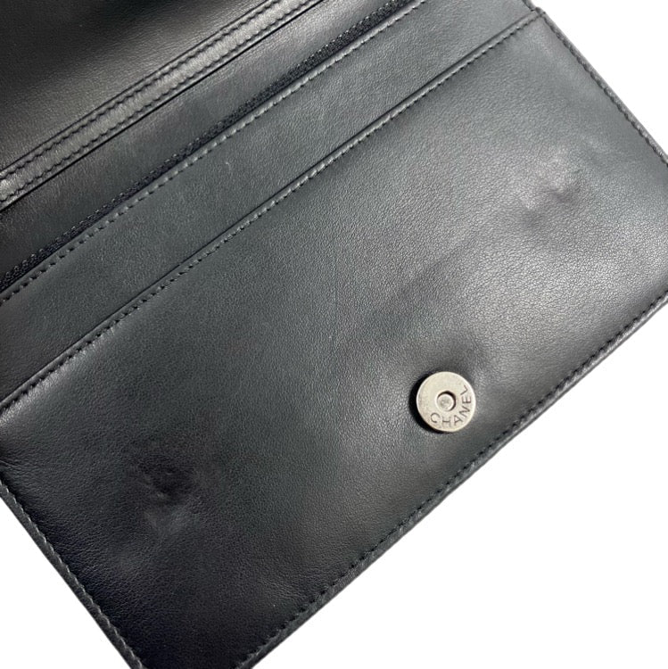 Chanel 2019 Black Lambskin Chevron Tassel WOC Wallet on Chain Shoulder Bag - Image 6