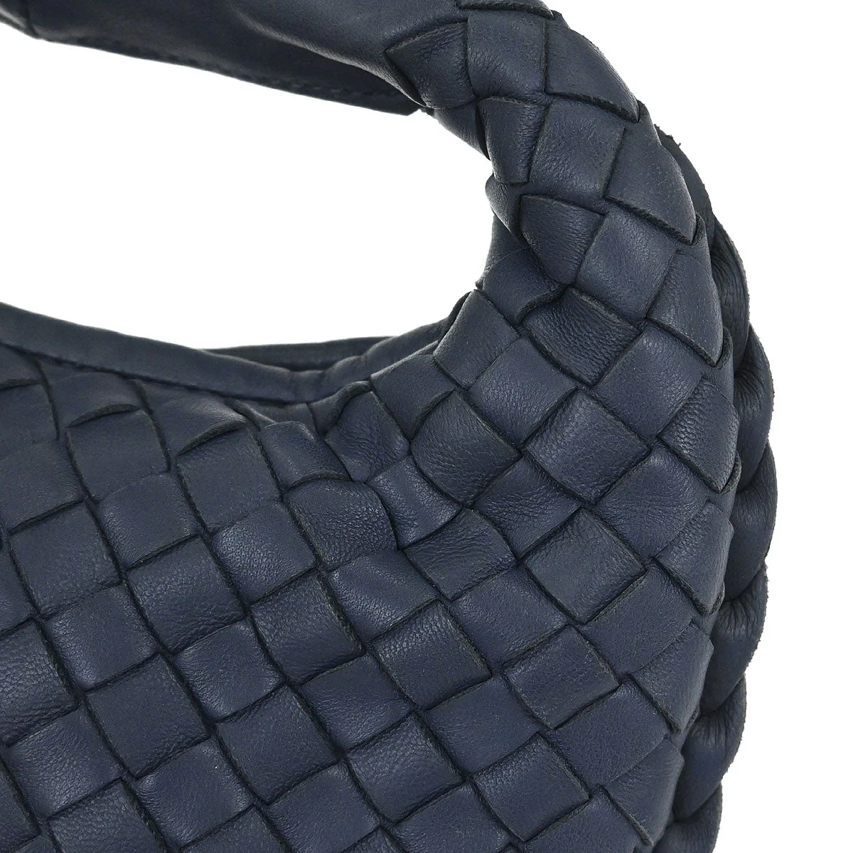 Bottega Veneta Blue Lambskin Intrecciato Hobo Handbag - Image 6