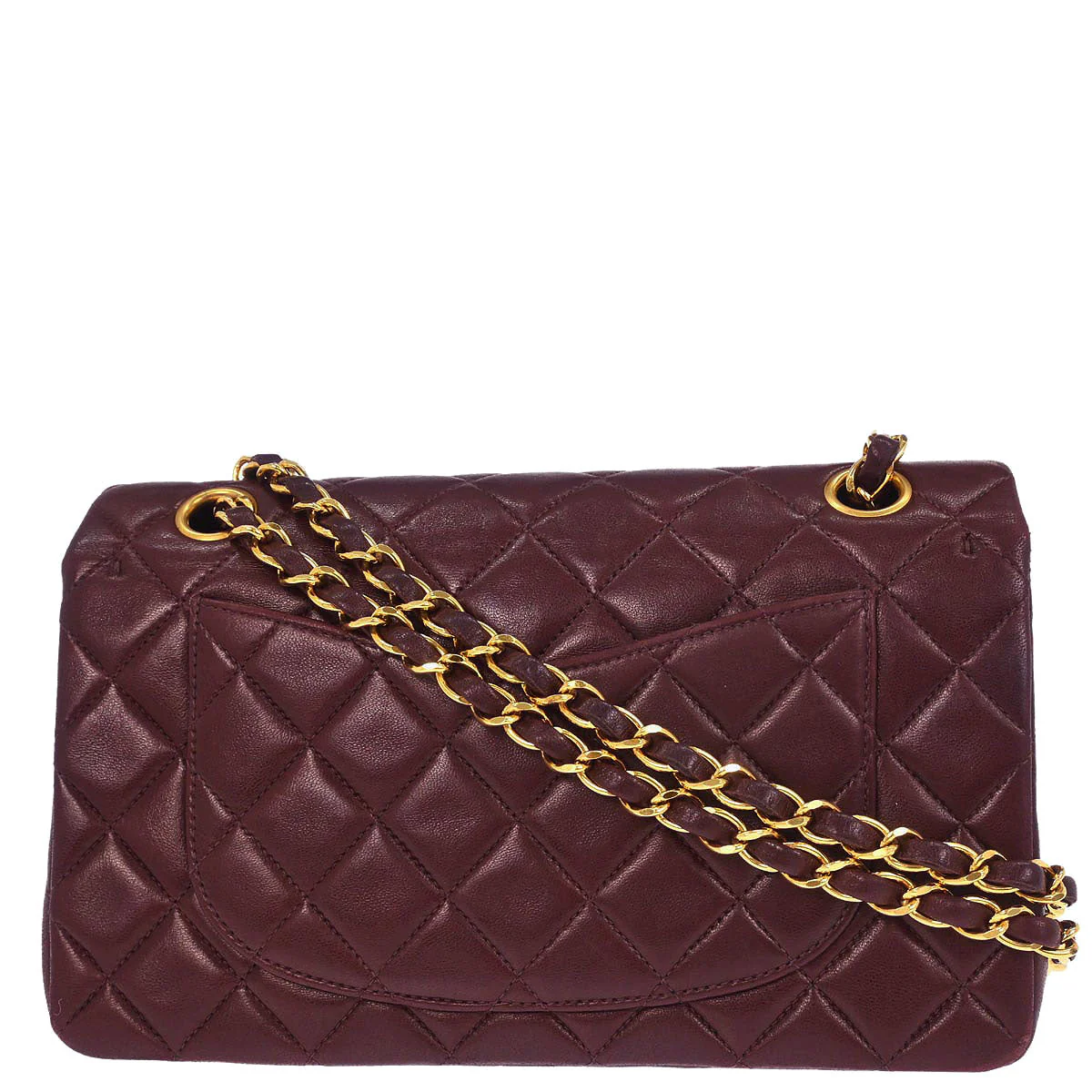 Chanel 1996-1997 Brown Lambskin Small Classic Double Flap Shoulder Bag - Image 2