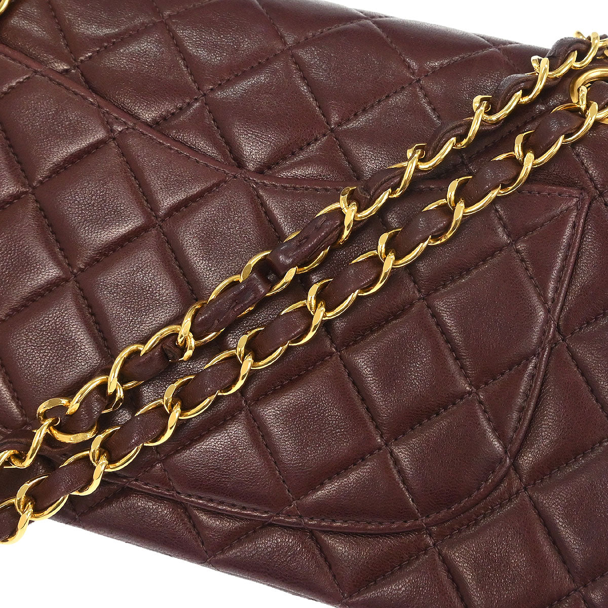 Chanel 1996-1997 Brown Lambskin Small Classic Double Flap Shoulder Bag - Image 5