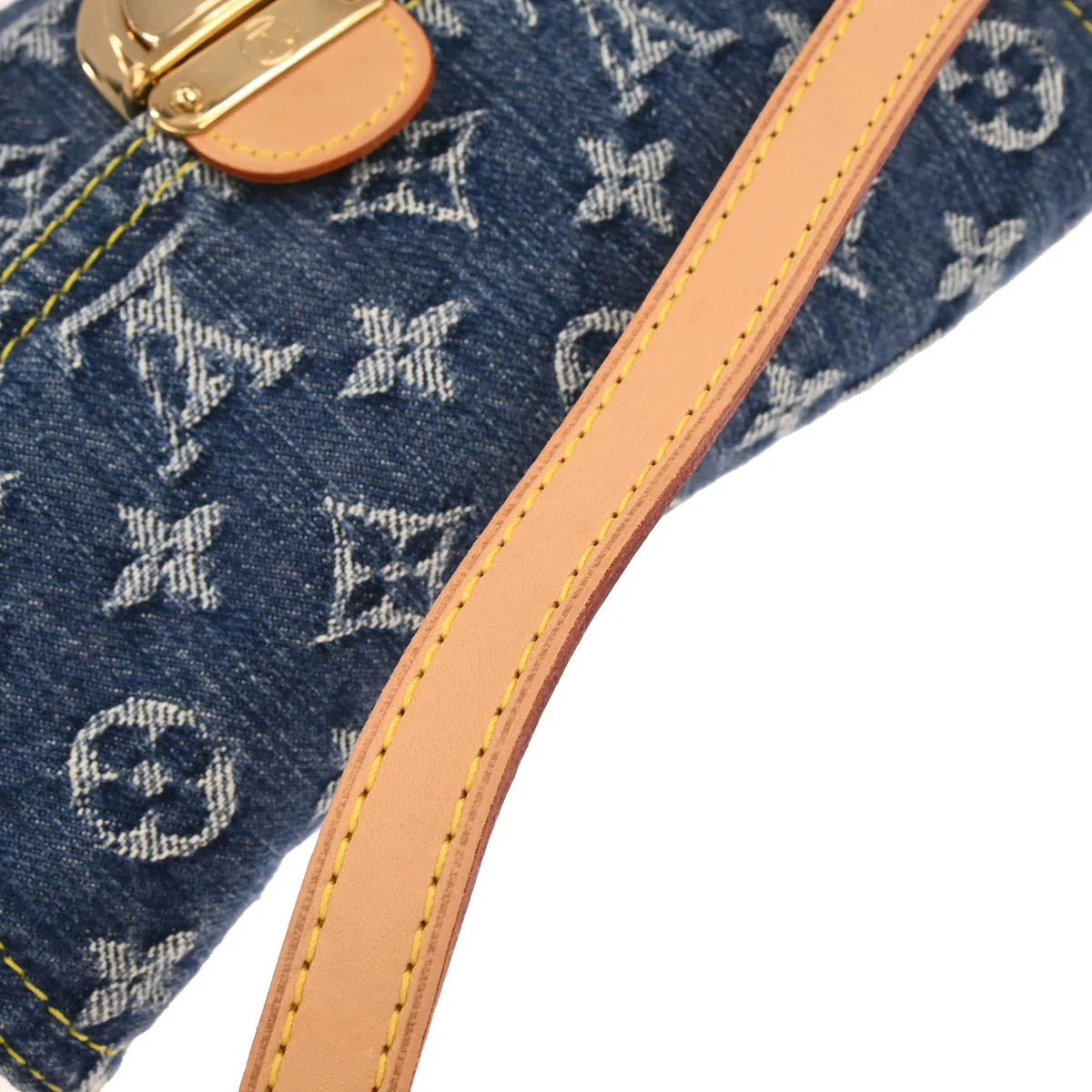 Louis Vuitton Blue Monogram Denim Mini Pleaty Handbag M95050 - Image 6