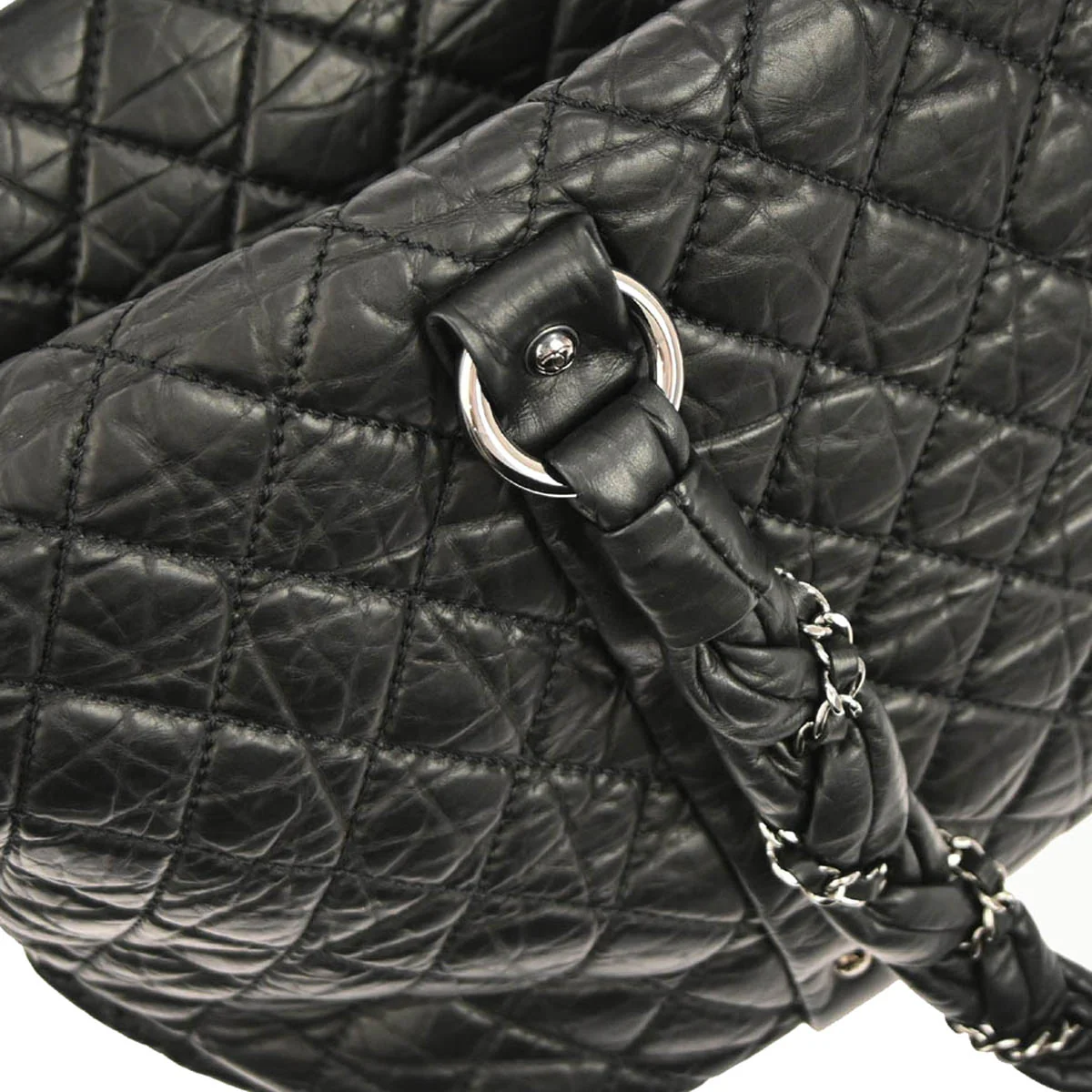Chanel 2005-2006 Black Calfskin Lady Braid Tote Handbag - Image 3
