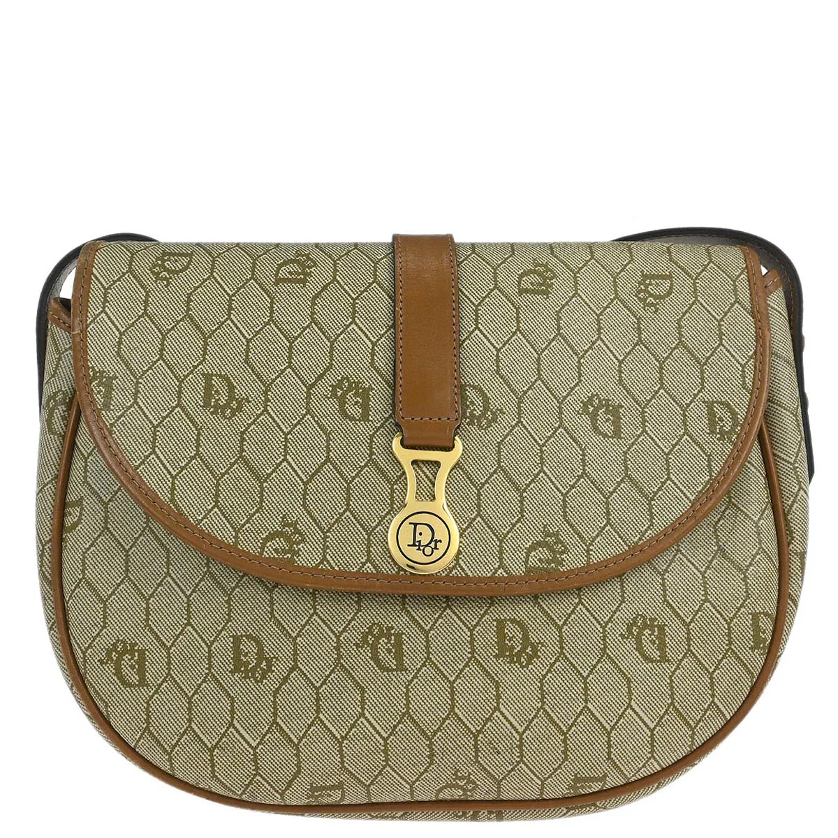 Christian Dior Beige PVC Honeycomb Shoulder Bag