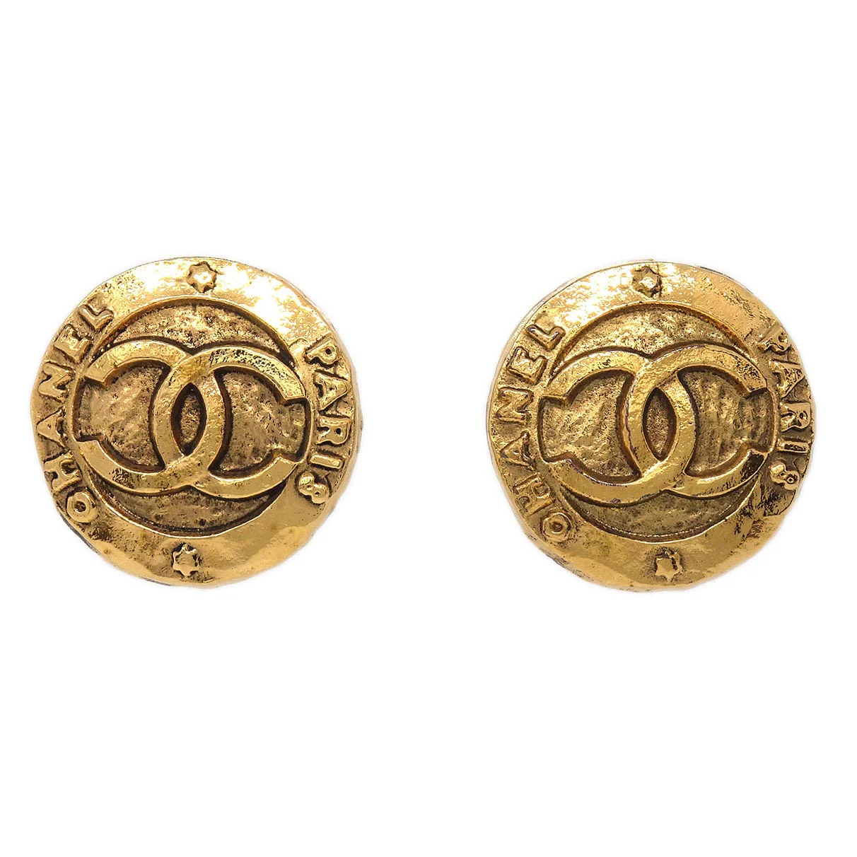 Chanel Button Clip-On Earrings Gold 28/2820