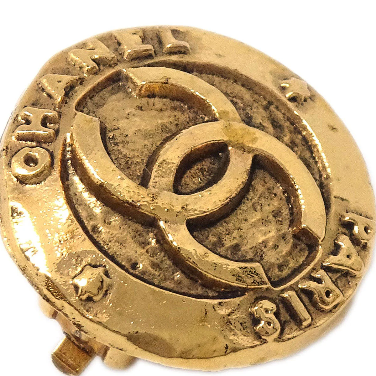 Chanel Button Clip-On Earrings Gold 28/2820 - Image 2