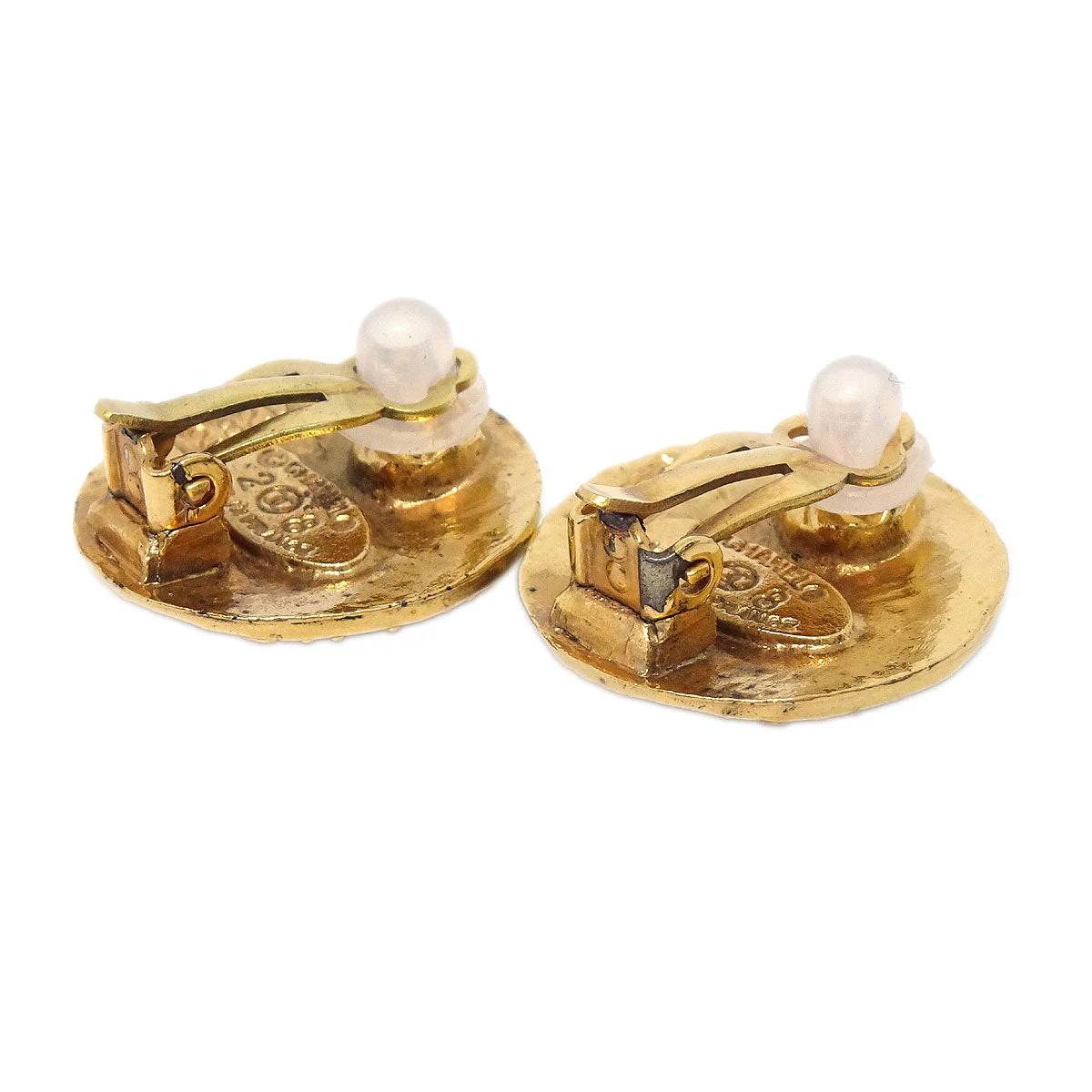 Chanel Button Clip-On Earrings Gold 28/2820 - Image 3