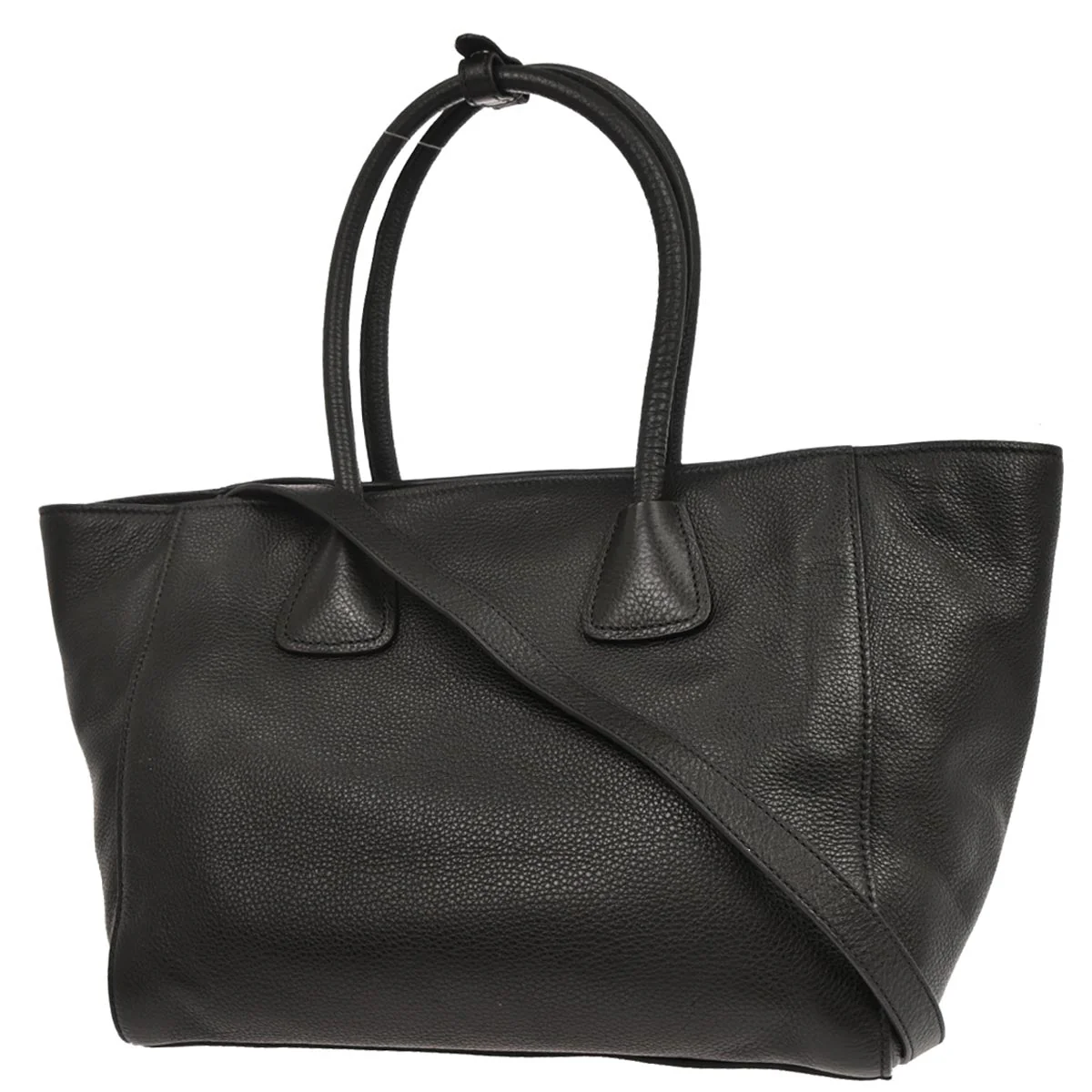 Prada Black Leather 2way Shoulder Tote Handbag - Image 2