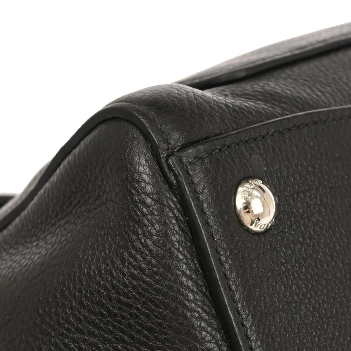 Prada Black Leather 2way Shoulder Tote Handbag - Image 4