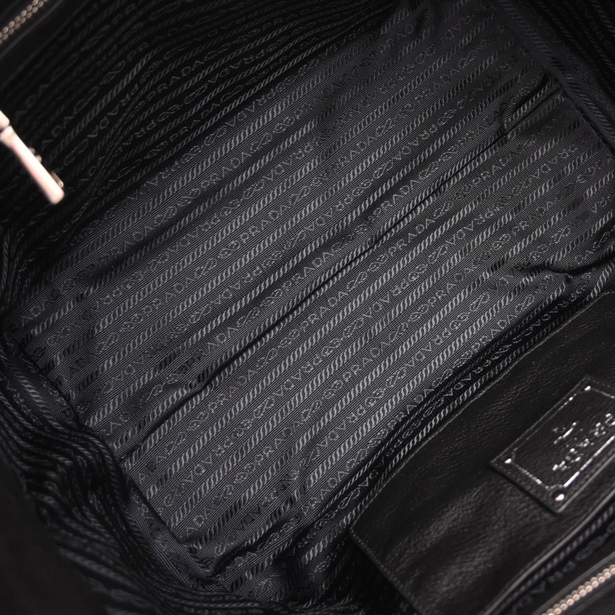 Prada Black Leather 2way Shoulder Tote Handbag - Image 7