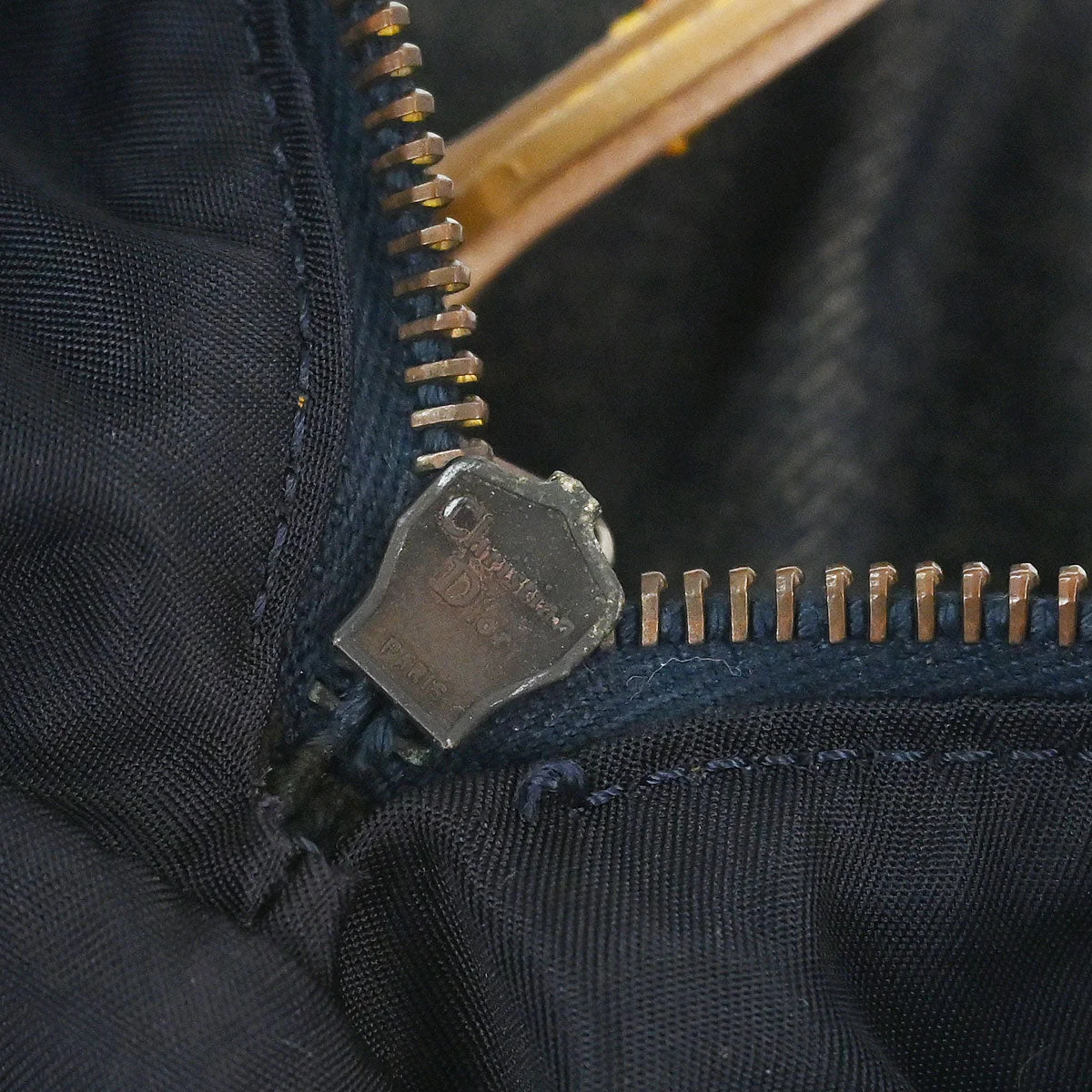 Christian Dior Navy Beige Denim Duffle Bag - Image 10