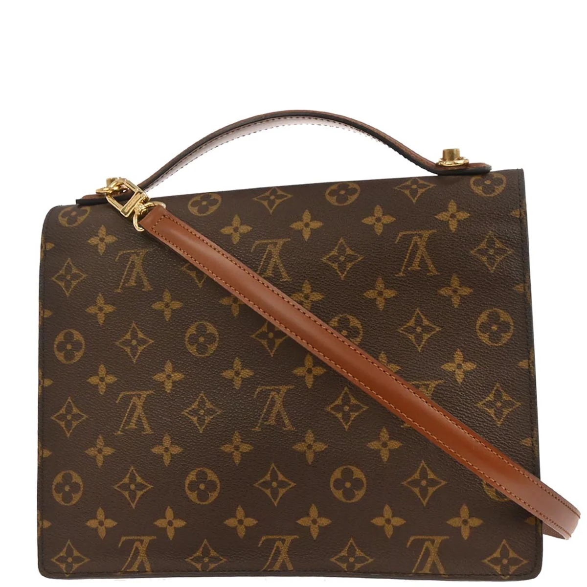 Louis Vuitton 2005 Monogram Monceau 28 Business 2way Shoulder Handbag M51185 - Image 2