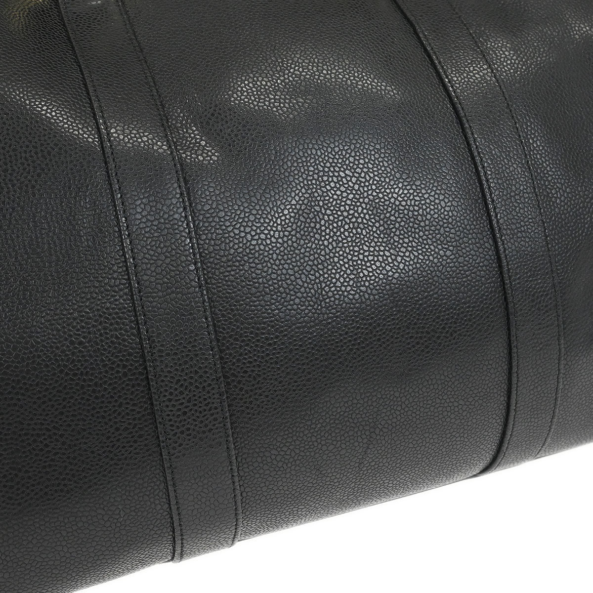 Chanel 1994-1996 Black Caviar Skin 2way Shoulder Duffle Bag - Image 4