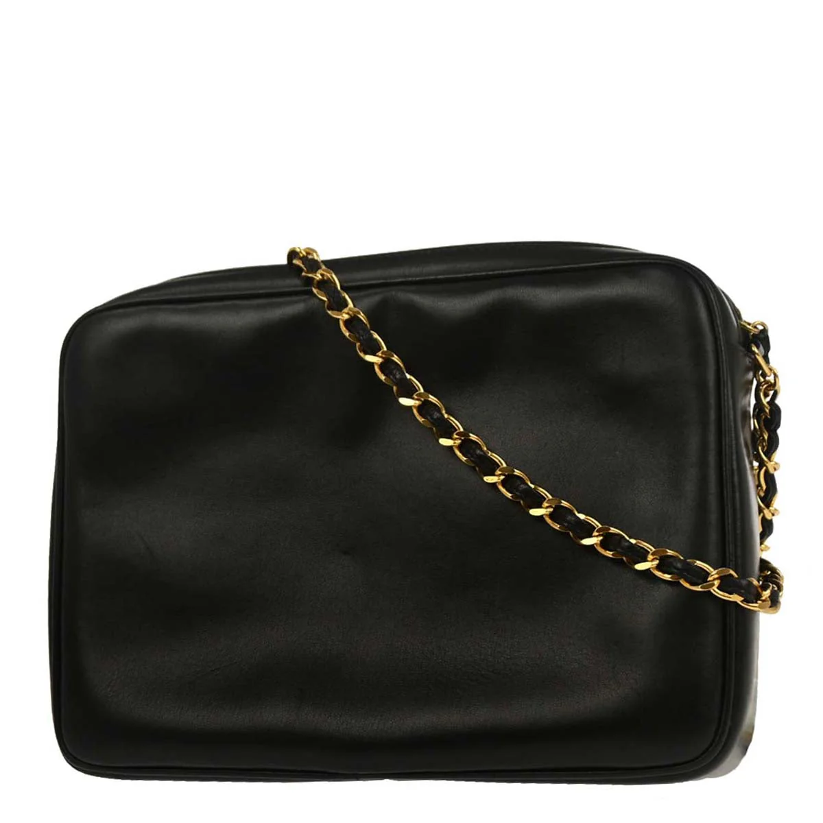 Chanel 1994-1996 Black Lambskin Triple CC Camera Bag Small - Image 2