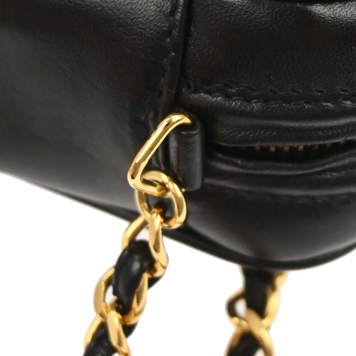Chanel 1994-1996 Black Lambskin Triple CC Camera Bag Small - Image 6