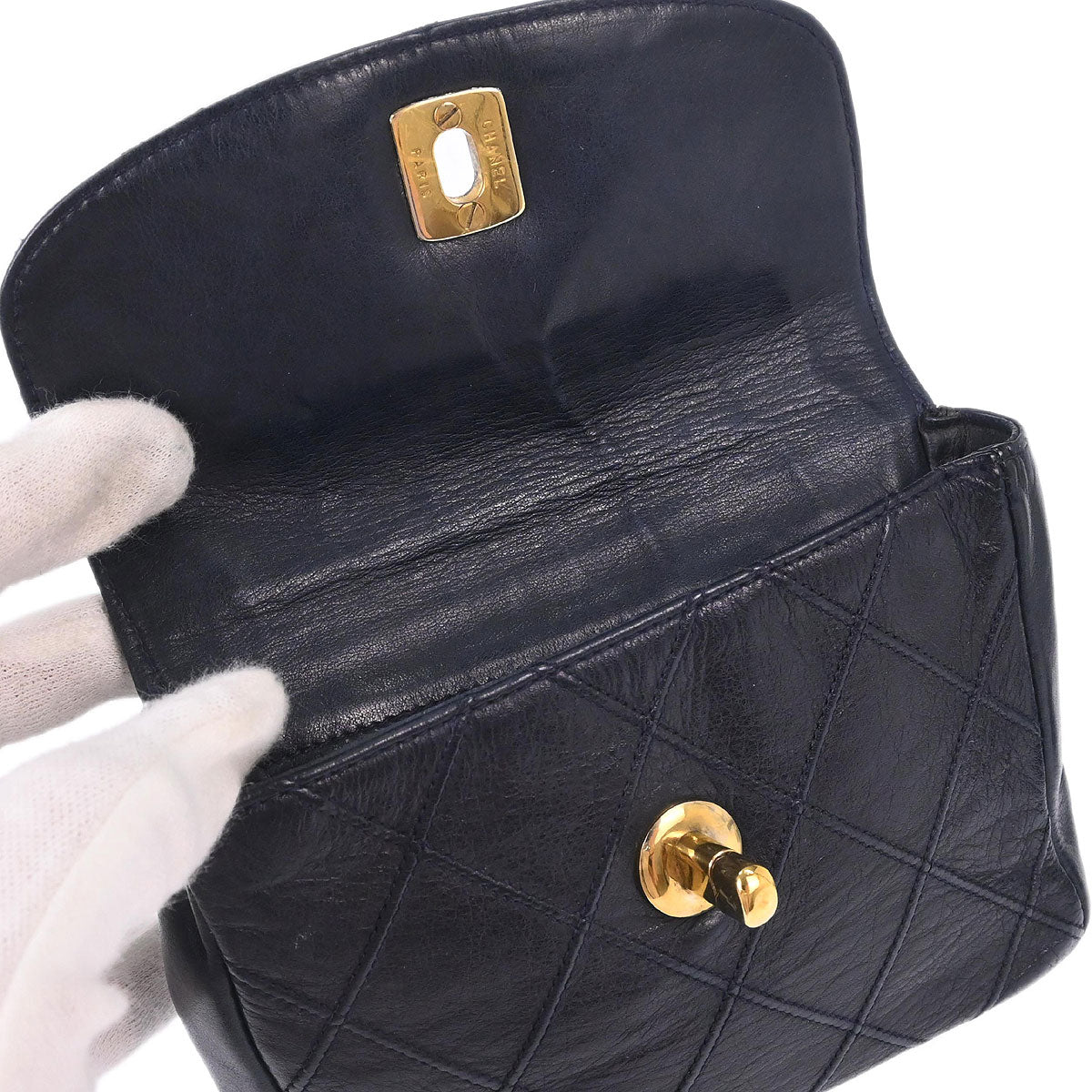 Chanel Navy Lambskin Bicolore Bum Belt Waist Bag #85/34 - Image 7