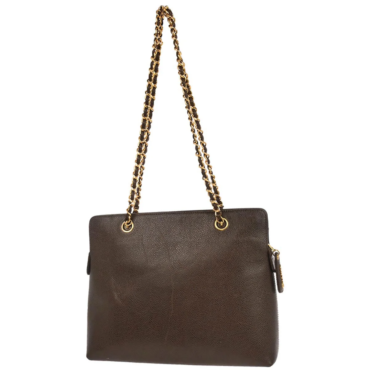 Chanel 1997-1999 Brown Caviar Skin Tote Handbag - Image 2