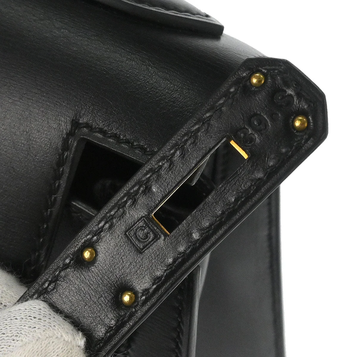 Hermes Black Box Calf Kelly 28 Sellier 2way Shoulder Handbag - Image 10