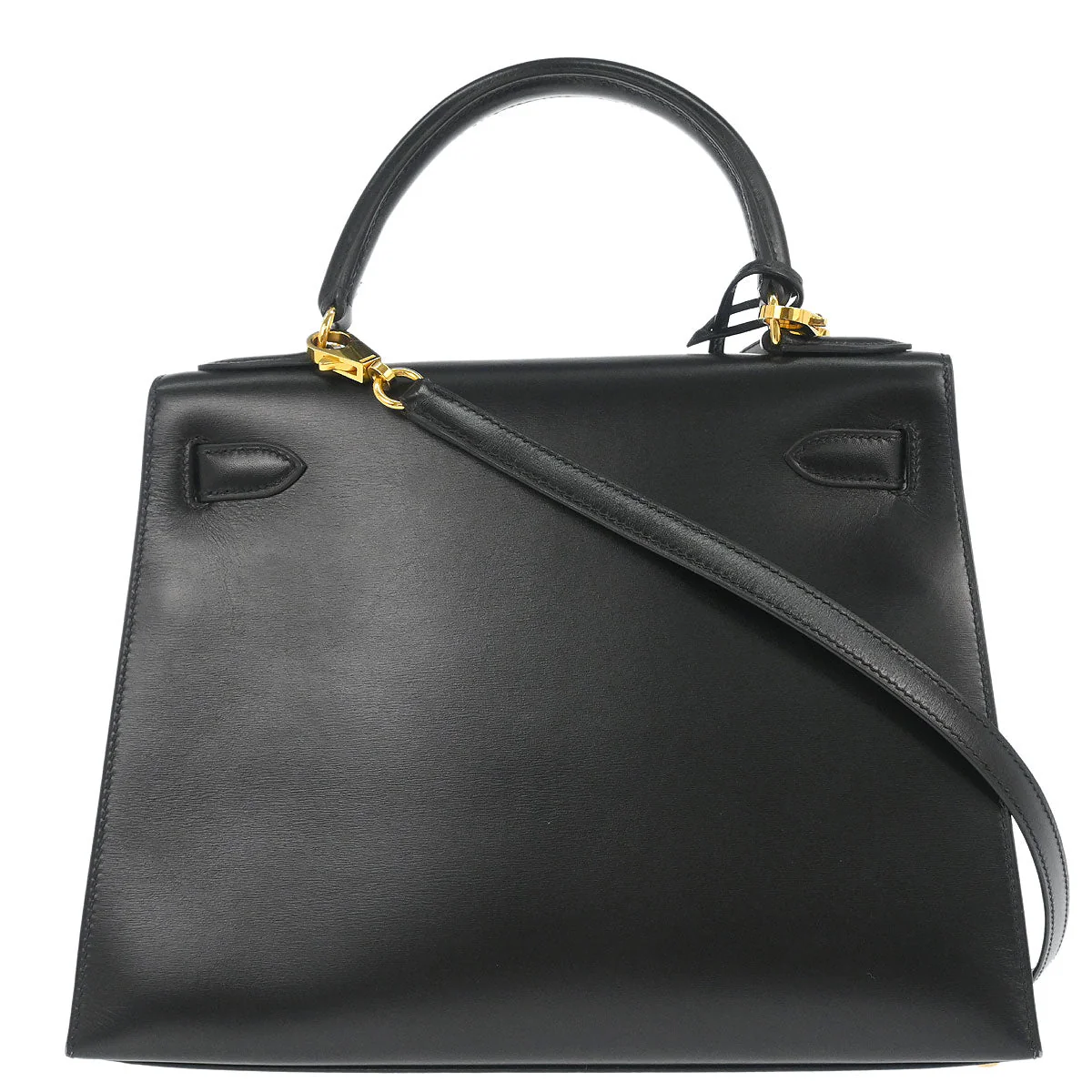 Hermes Black Box Calf Kelly 28 Sellier 2way Shoulder Handbag - Image 2